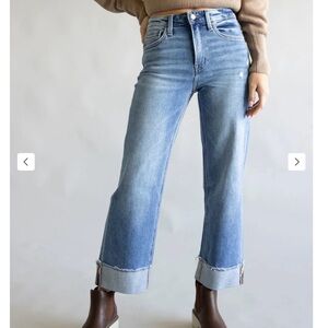 Flying Monkey Cuffed Wide Leg Jean